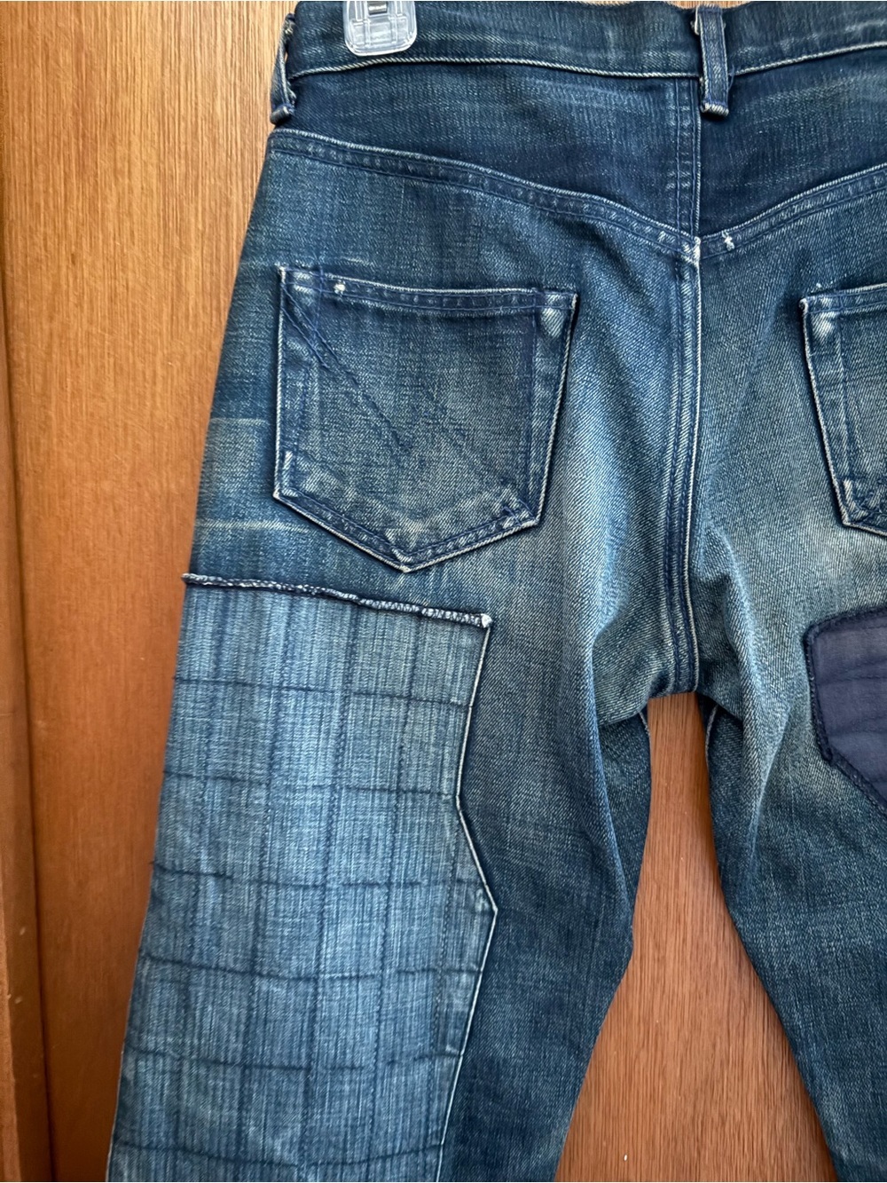NEIGHBORHOOD Japan sz XS 28 Denim Blue Jeans Patchwork - Picture 8 of 15